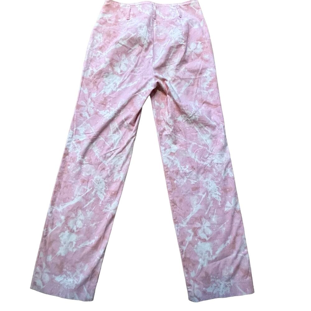 Anthropologie Jamie Trousers Women's 4 Pink White Tie Dye Flat Front 28x32 - Picture 4 of 10